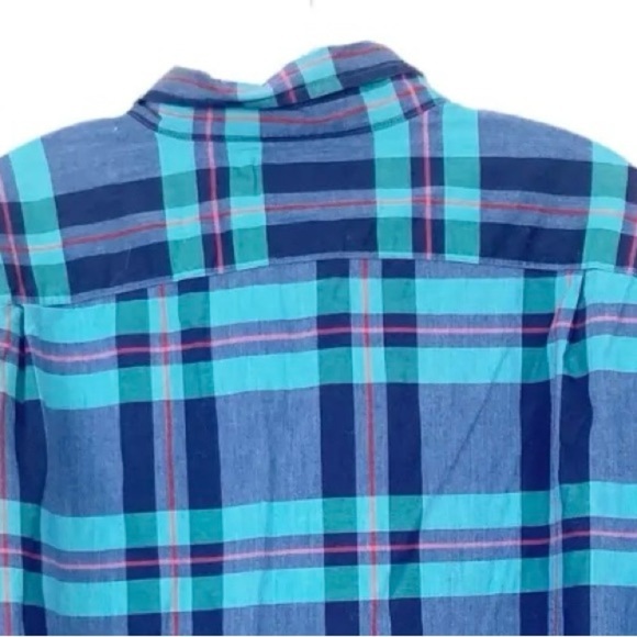 J. Crew Mens Blue Plaid Button-Up Shirt Medium - Picture 4 of 4